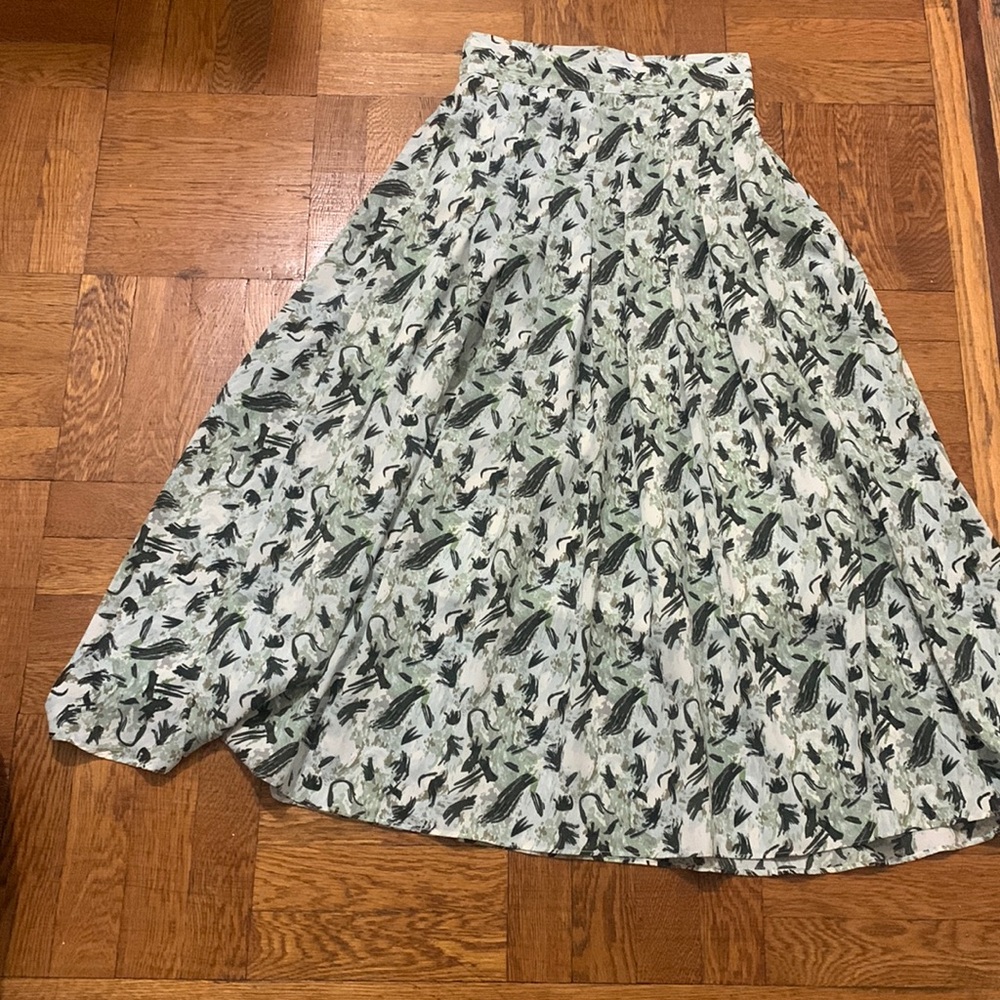 Maxi Skirt I’m Green Leaf Print